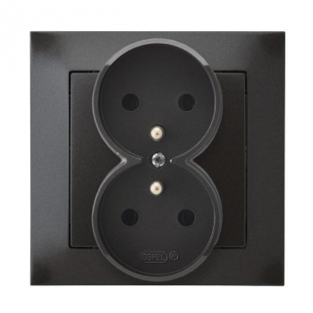 OSPEL IMPRESJA ANTRACYT GP-2YZ/50 gniazdo x2-10092