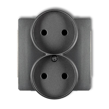 KARLIK DECO GRAFIT 11DGPR-2 gniazdo x2 b/u-15755