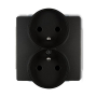 KARLIK DECO CZARNY 12DGPR-2zp gniazdo x2 z/u-15766