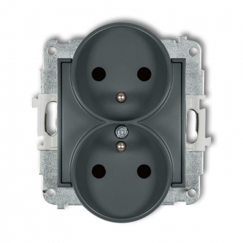 KARLIK MINI GRAFIT MAT 28MGPR-2zp gniazdo x2 z/u-15875