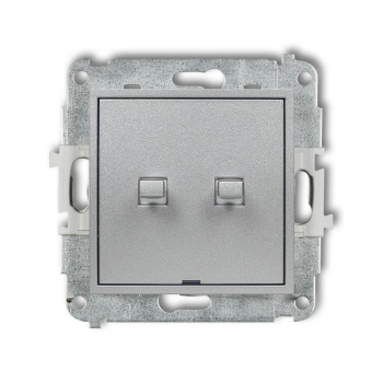 KARLIK MINI SREBRNY 7MWPUS-2 łącznik x2 dźwigniowy-15909