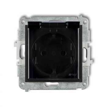 KARLIK MINI CZARNY 12MGPB-1sdp gniazdo x1 z/u bryz-16054