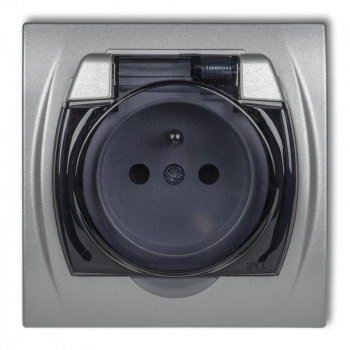 KARLIK LOGO SREBRNY 7LGPB-1zdp gniazdo x1 z/u herm-16102