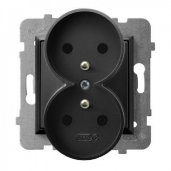 OSPEL ARIA CZARNY GP-2URZ/m/33 gniazdo x2 z/u-16692