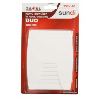 ZAMEL SUNDI DUO GNS-943 BIAŁY gong 230V-16957