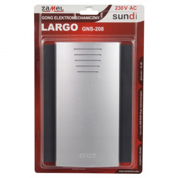 ZAMEL SUNDI LARGO GNS-208 CZARNY+SREBRO gong 230V-16968