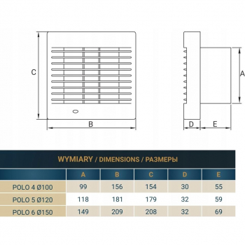 DOSPEL POLO 4 100AŻ wentylator ścienny sufitowy-17544