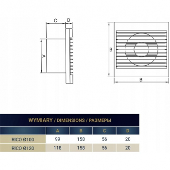 DOSPEL RICO 120S  wentylator osiowy ścienny-17565
