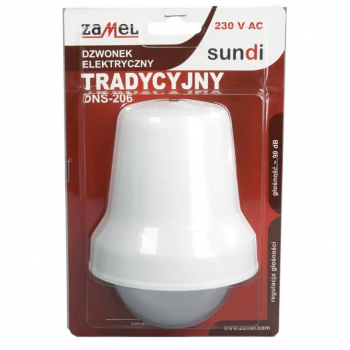 ZAMEL SUNDI DNS-206 BIAŁY dzwonek tradycyjny 230V-17826