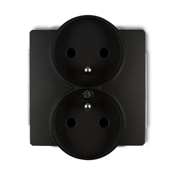 KARLIK DECO CZARNY 12DGPR-2zp gniazdo x2 z/u-18026