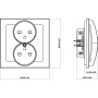 KARLIK DECO CZARNY 12DGPR-2zp gniazdo x2 z/u-18025