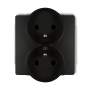 KARLIK DECO CZARNY 12DGPR-2zp gniazdo x2 z/u-18026