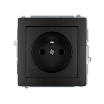 KARLIK DECO CZARNY 12DGP-1zp gniazdo x1 z/u-18114