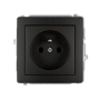 KARLIK DECO CZARNY 12DGP-1zp gniazdo x1 z/u-18114