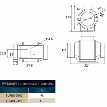 DOSPEL TURBO 100 wentylator osiowy kanałowy-18688