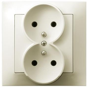 OSPEL IMPRESJA ECRU GP-2YZ/2 gniazdo x2 z/u-20757