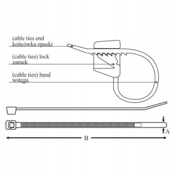 OPATÓWEK OZC 25-100 UV CZARNY opaska 100szt-21249