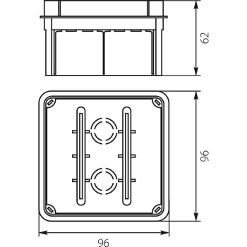 OPATÓWEK Pp/t 3 LAVA puszka p/t 96x96x62-21358