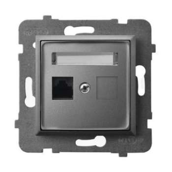 OSPEL ARIA SZARY GPK-1U/K/m/70 gniazdo komputerowe-21419