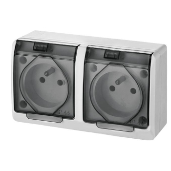 NASIELSK HERMES IP44 DYMNY GNT-2x2P+Z gniazdo x2-22484