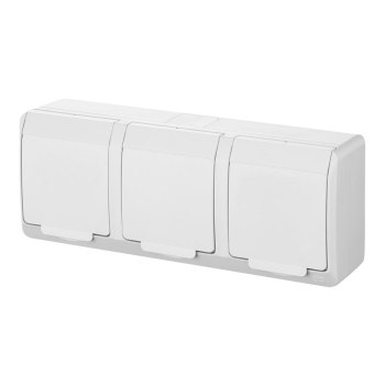 NASIELSK HERMES IP44 BIAŁY GNT-3x2P+Z gniazdo x3-22487