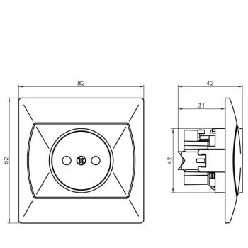 OSPEL AKCENT BIAŁY GP-1A/00 gniazdo x1-22654