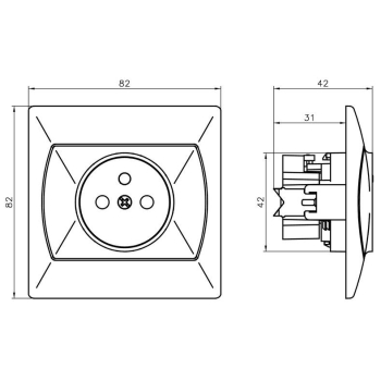 OSPEL AKCENT BIAŁY GP-1AZ/00 gniazdo x1 z/u-22656