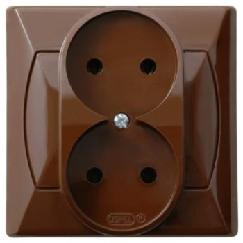 OSPEL AKCENT BRĄZ GP-2A/24 gniazdo x2 -22694