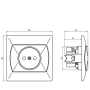 OSPEL AKCENT BRĄZ GP-1A/24 gniazdo x1-22699