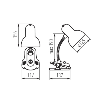 KANLUX SUZI HR-60-BL lampka biurkowa E27 NIEBIESKI-23688