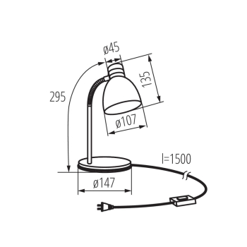 KANLUX ZARA HR-40-SR lampka biurkowa E14 SREBRNY-23701