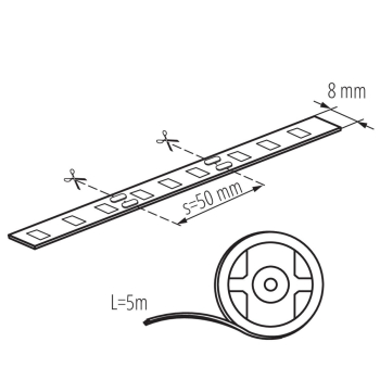 KANLUX LEDS-B 4.8W/M IP65-WW taśma LED 5m-24042