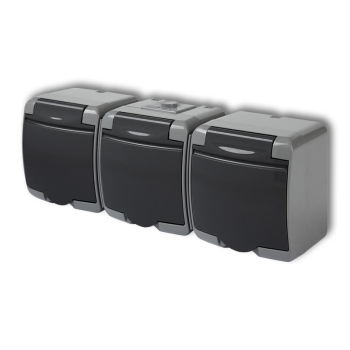 KARLIK JUNIOR POPIEL/GRAFIT 30GHE-3 gniazdo x3 -26389