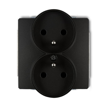 KARLIK DECO SOFT CZARNY 12DGPRSO-2z gniazdo x2 z/u-26709