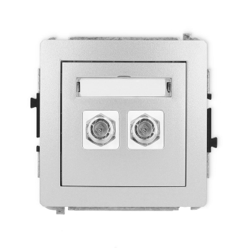KARLIK DECO SREBRNY 7DGF-2 gniazdo antenowe x2-26743