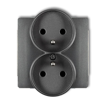 KARLIK DECO GRAFIT 11DGPR-2zp gniazdo x2 z/u-26807