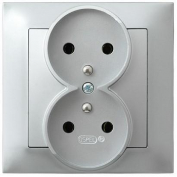OSPEL IMPRESJA SREBRNY GP-2YZ/18 gniazdo x2 z/u-2682