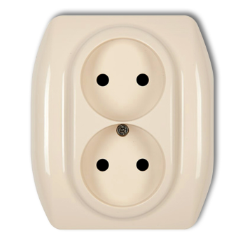 KARLIK TREND BEŻ 1GP-2p gniazdo x2 b/u-26843