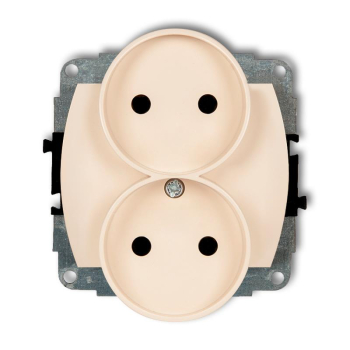 KARLIK TREND BEŻ 1GPR-2p gniazdo x2 b/u-27007