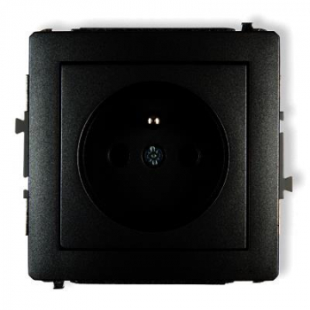 KARLIK DECO CZARNY 12DGP-1zp gniazdo x1 z/u-7823