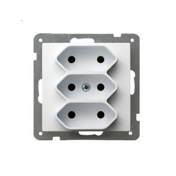 OSPEL AS BIAŁY GP-3G/m/00 gniazdo x3 EURO  -8091