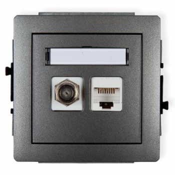 KARLIK DECO GRAFIT 11DGFK gniazdo typ F SAT + RJ45-9467